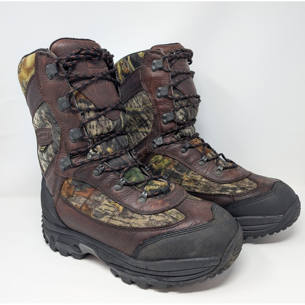 Lacrosse Mens 11 M 2000g Hunting Boots Brown Leather Camo Insulated VERY NICE!!